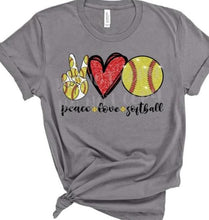 Load image into Gallery viewer, Peace, Love, Softball
