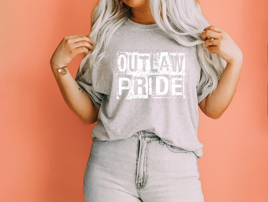 Outlaw pride- white ink