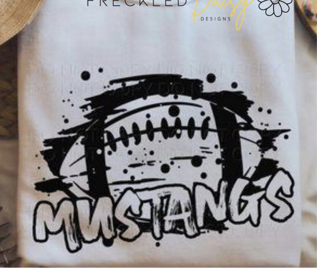 Mustangs Grunge Football